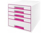 Cabinet cu 5 sertare WOW Leitz roz metalizat